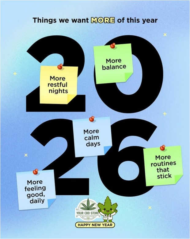 ✨🌿 Más de lo que sí queremos en 2026 🌿✨

Este año elegimos más bienestar y menos prisas 🧘‍♀️💚

✔ Más noches de descanso profundo 😴
✔ Más equilibrio en nuestro día a día ⚖️
✔ Más días de calma 🌿
✔ Más sentirnos bien todos los días ✨
✔ Más rutinas que sí se quedan 💪

En Your CBD Store creemos que el bienestar no es una moda, es una decisión diaria 🌱
Estamos aquí para acompañarte en cada paso de tu proceso este 2026.

👇 Ahora cuéntanos tú:
👉 ¿Qué quieres MÁS este año?
Comenta con un emoji o escríbelo abajo 💬✨

📲 Asesoría personalizada por WhatsApp
222 359 8905

Síguenos y forma parte de nuestra comunidad:
/YourCBDstore
@cbdstoremx
@claritypuregreen

🌐 CBDstore.mx